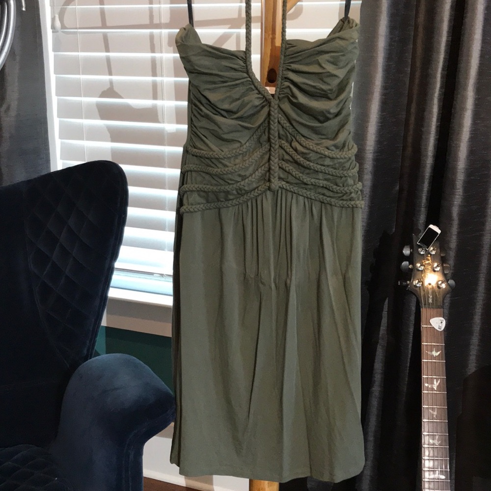 Calvin Klein Olive Halter Dress